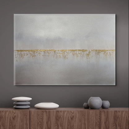 Silver, gold & grey canvas painting