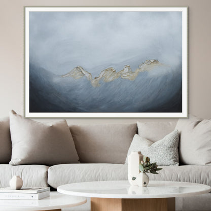 Dusk 75x50cm - Giclée Print Silver and gray abstract painting