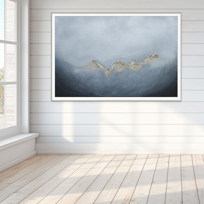 Dusk 75x50cm - Giclée Print Silver and gray abstract painting