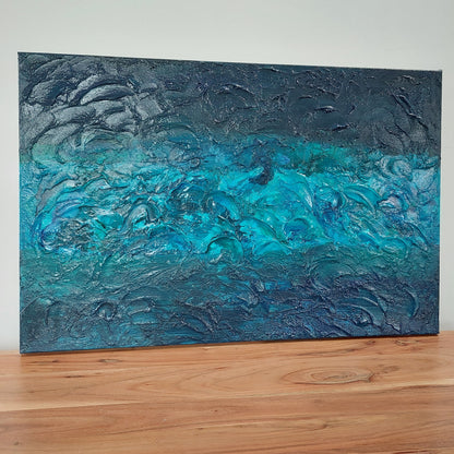 Textured Ocean Painting | Waves Artwork | Home Wall Art | Acrylic Sea Painting | Office Decor | Modern Coastal Art | Abstract Seascape Art