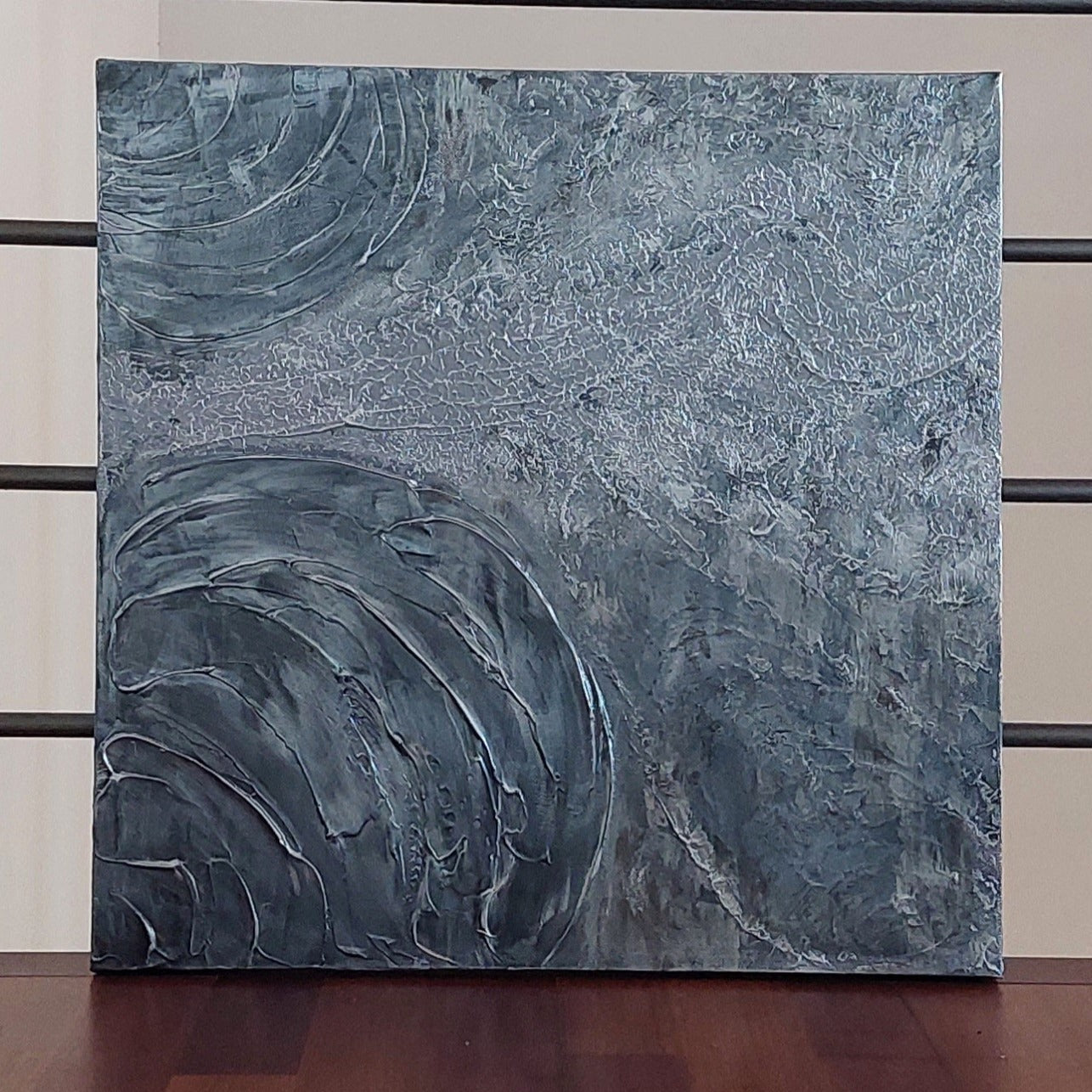 Grey and black textured canvas art